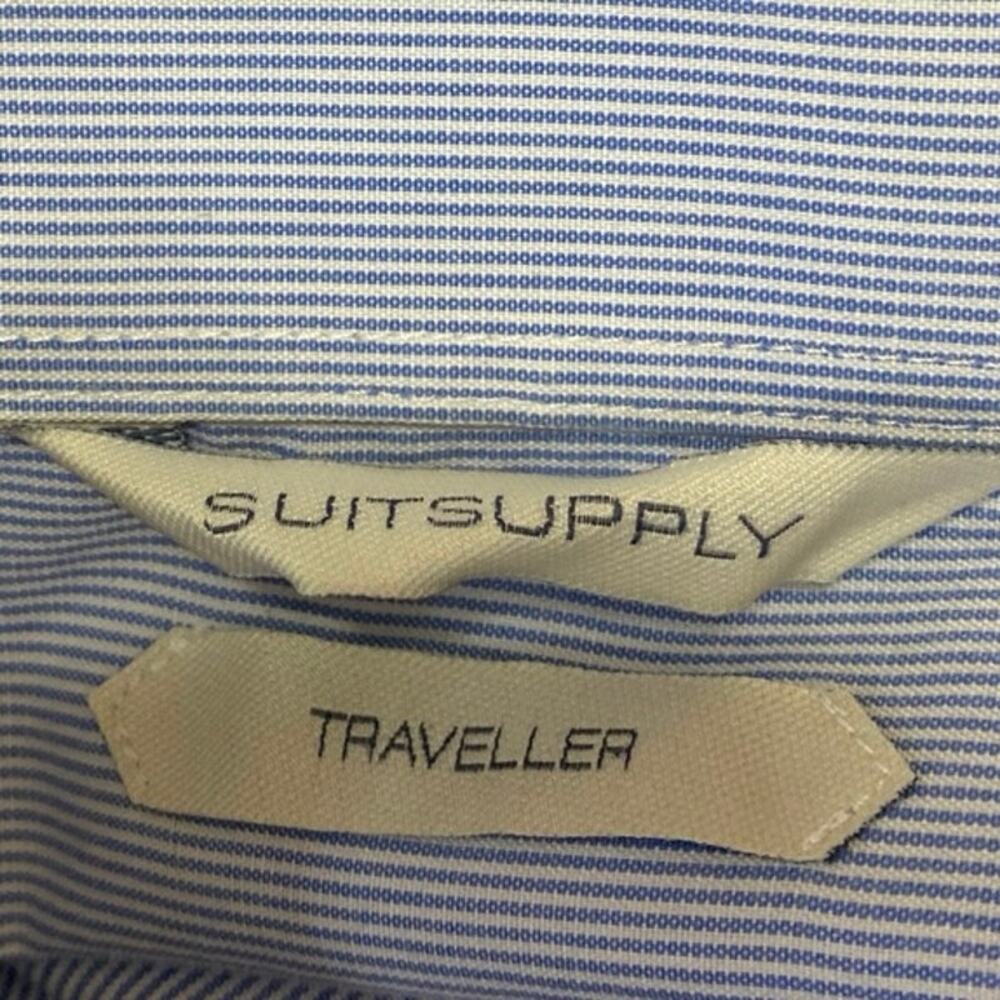 Suitsupply Traveler Men's Blue Long Sleeve Collar Button Down Shirt Top Sz 41/16 - Picture 3 of 4